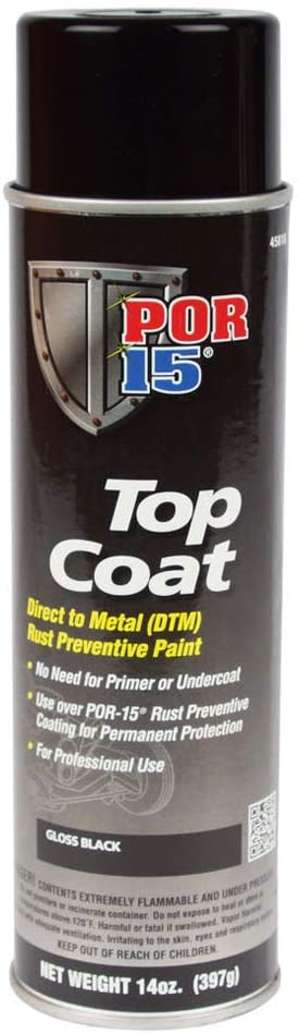 POR-15 45818 Gloss Black Top Coat - 14 fl. oz. Gloss Black 397 ml (Pack of 1)