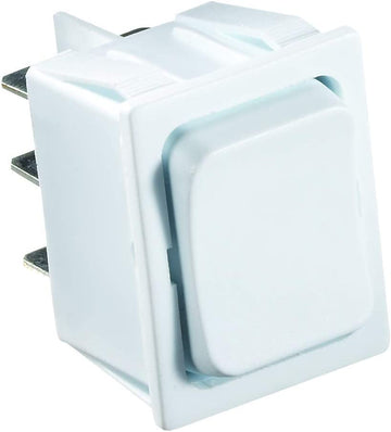 RV Designer S475, Rocker Switch, 5 Amp, Momentary On / Off Momentary On, DPDT, White, DC Electrical