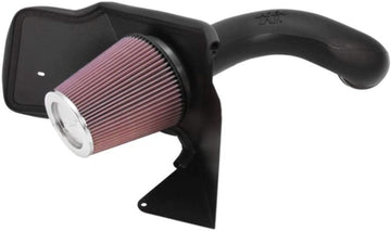 K&N Cold Air Intake Kit with Washable Air Filter: 1999-2004 Chevy/GMC (Silverado 1500, Sierra 1500) 4.8L and 5.3L V8, Black HDPE Tube with Red Oiled Filter, 57-3021-1, Heather Red