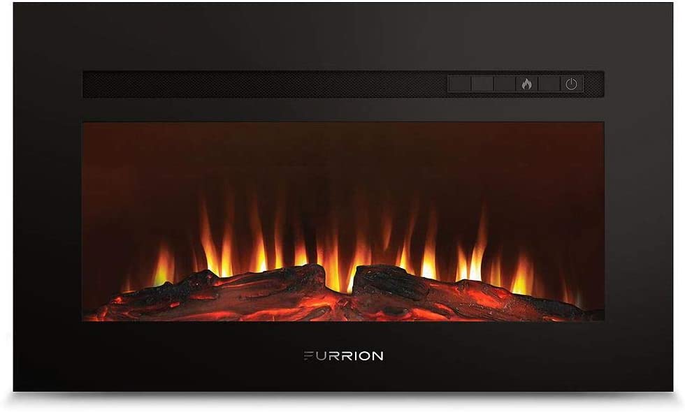 Lippert 672486 Built-in Electric Fireplace with Wood Platform - 34", Black