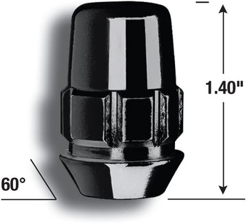 Gorilla Automotive 71621NBC Acorn Black Chrome Wheel Locks (12mm X 1.25 Thread Size)-Pack of 4