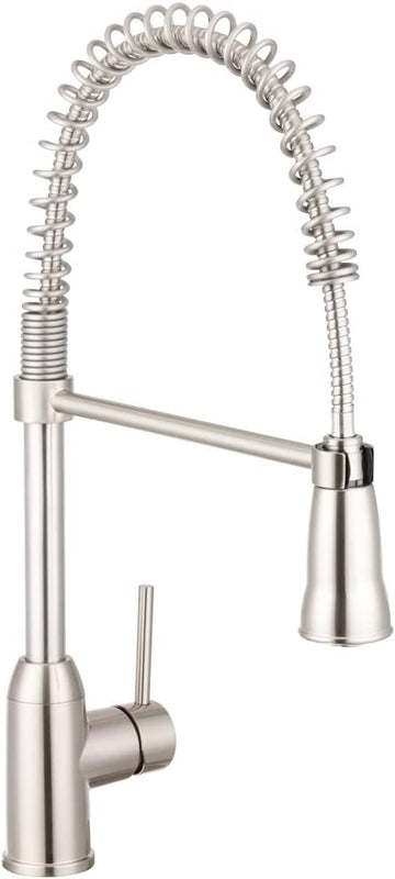 Dura Faucet (DF-NMK504-SN) RV Coiled Spring Kitchen Faucet (Brushed Satin Nickel)