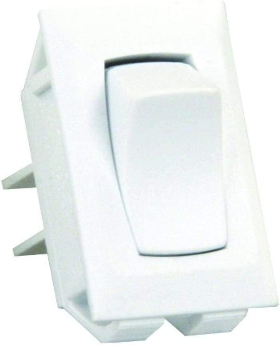 JR Products 13395 White SPST Unlabeled On/Off Switch