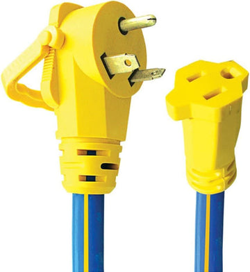 AP Products Voltec 16-00503 Three-Prong RV Adapter with E-Zee Grip Handle - 30A Male to 15A Female, 1'