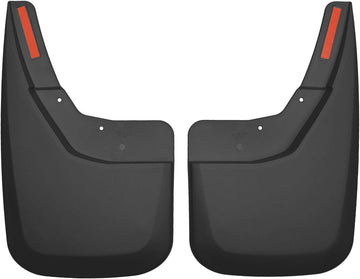 Husky Liners Mud Guards | Rear Mud Guards-Black | 57881 | Fits 2014-2018 Chevrolet Silverado 1500, 2015-2019 Silverado 2500/3500, 2019 Silverado 1500 LD w/ Single Rear Wheels 2 Pcs Custom Rear Mud Guards Silverado