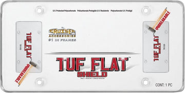 Cruiser Accessories 76100 License Plate Frame - Tuf Flat Shield, Clear Plastic Clear Flat