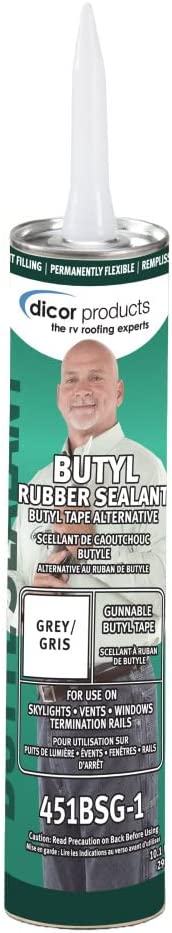 Dicor Butyl Rubber Sealant, Gunnable Butyl in a Tube, Gray