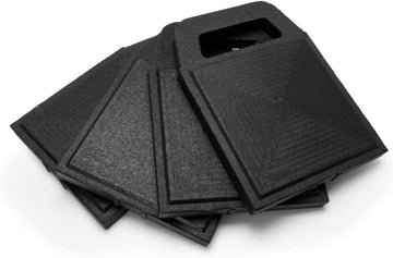 Camco Stabilizer Jack Flex Pads - Helps Prevent Jacks and Stabilizer from Sinking into The Ground |Can Be Used on Uneven Surfaces| UV Resistant & Weatherproof - 4 Pack (44591), Black Flexible Rubber