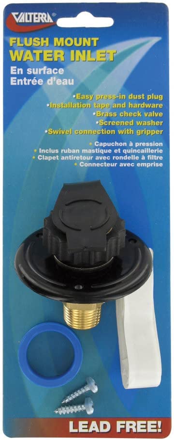 Valterra A01-0169LFVP Black Plastic Lead-Free Flange Water Inlet