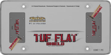 Cruiser Accessories 76200 License Plate Frame - Tuf Flat Shield, Smoke Plastic 1 shield