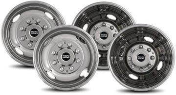 Pacific Dualies 29-1608 Polished 16 Inch 8 Lug Stainless Steel Wheel Simulator Kit for 2001-2007 Chevy GMC 3500 Truck 2003-2014 G3500 / G30 Van Full Kit