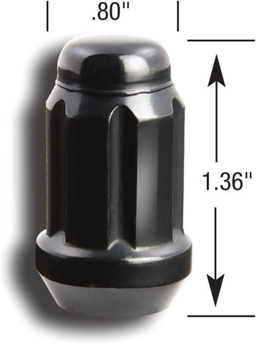 Gorilla Automotive 21133BC Small Diameter Acorn Black 5 Lug Kit (12mm x 1.50 Thread Size) - Pack of 20