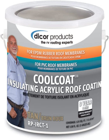 Dicor RP-IRCT-1 CoolCoat Insulating EPDM Roof Coating - 1 Gallon, Tan