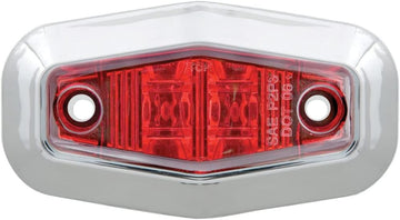 Optronics MCL13RTRS Mini Sealed 2-LED Marker/Clearance Light with Chrome Bezel - Red