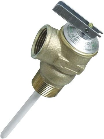 Camco 10471/10473 3/4" Temperature and Pressure Relief Valve with 4" Epoxy-Coated Probe