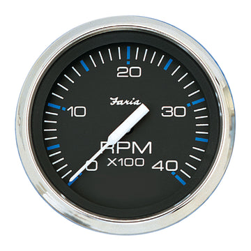 Faria Chesapeake Black SS 4" Tachometer - 4,000 RPM (Diesel - Magnetic Pick-up)