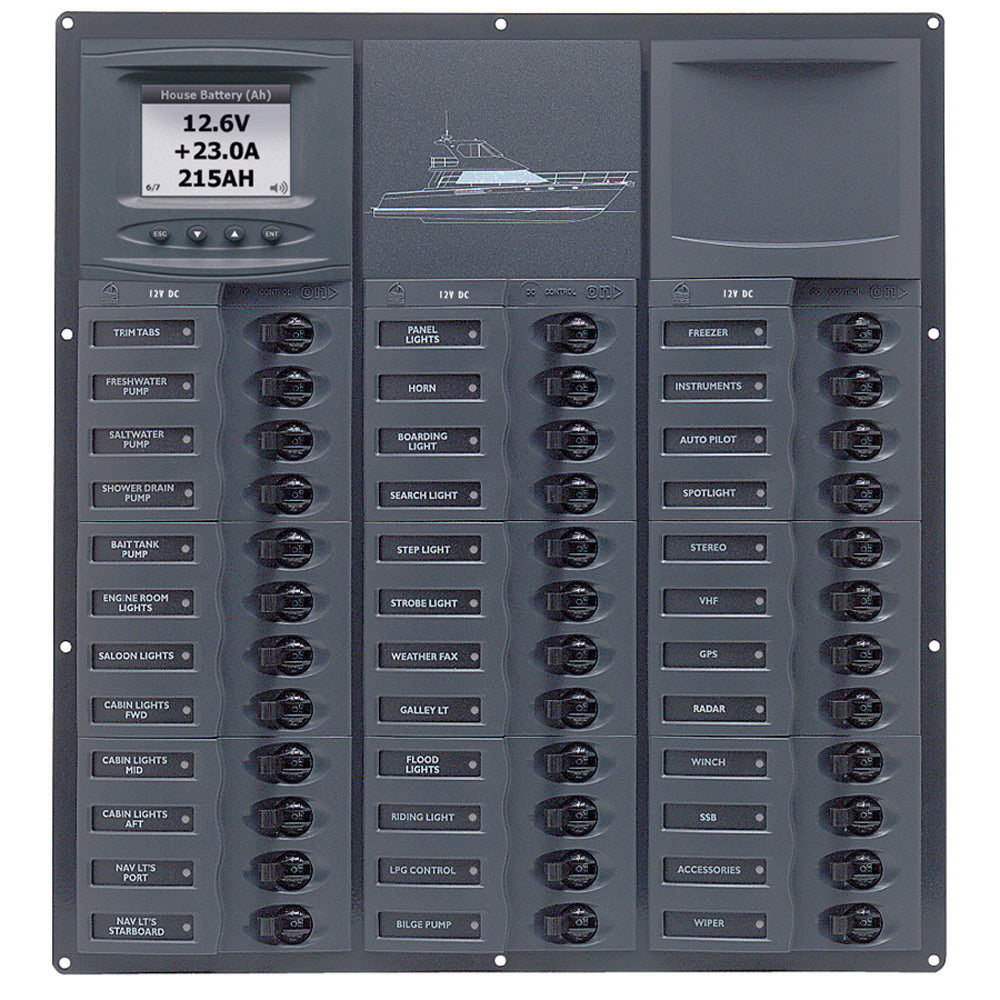 BEP Cruiser Series DC Circuit Breaker Panel w/Digital Meters 36SP DC12V