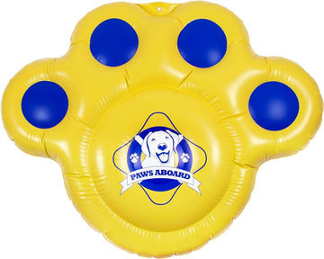 Paws Aboard Doggy Lazy Raft, Puncture Resistant Vinyl Dog Float, Perfect for The Lake, Pool, River and Boat - X-Large (70” x 55”)