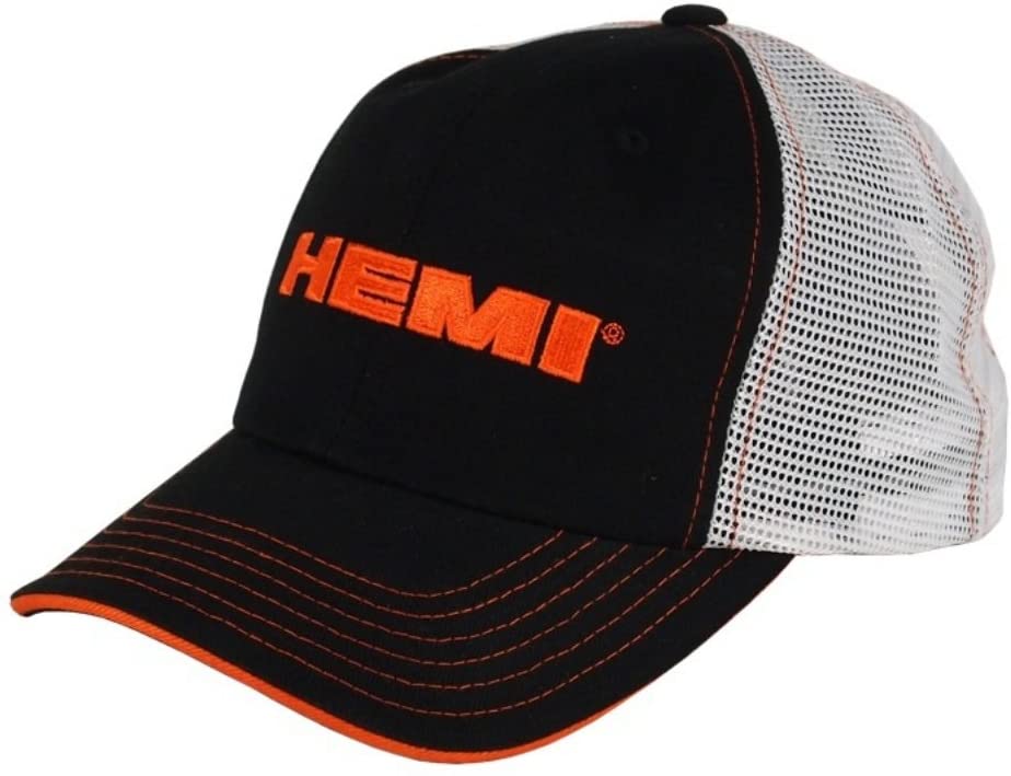 Hemi Black and White Mesh Hat
