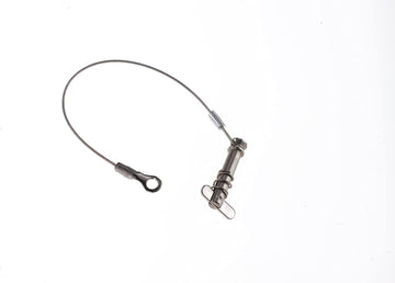 Attwood 66202-3 Heavy-Duty Tethered Spring-Loaded 1/4-Inch Clevis Pin with Cable Lanyard Silver