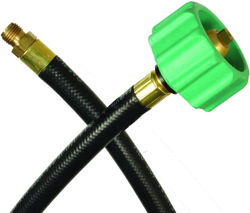 JR Products 07-30725 1/4" LP OEM Pigtail - 15" Length x 1/4" Male Inverted Flare with QCC1 End