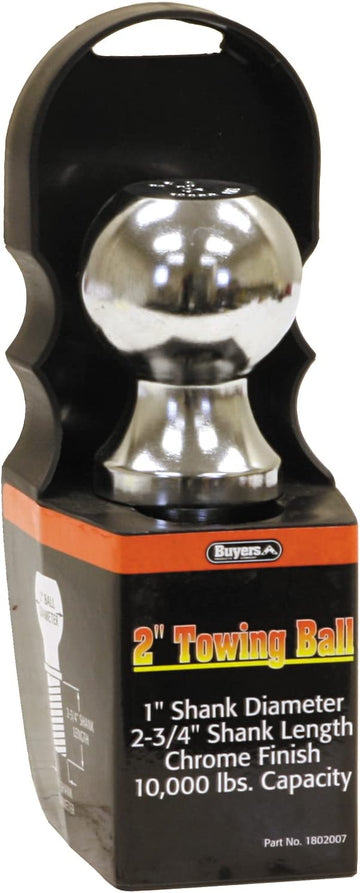 Buyers Products 1802007 Chrome 2" x 1" x 2.75" Ball - Capacity 10000 lbs