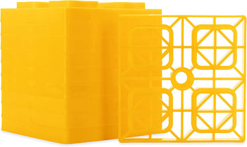 Camco Heavy Duty Leveling Blocks | Ideal For Leveling Single Wheels, Double Wheels, Hydraulic Jacks, Tongue Jacks, and More | Yellow | 10-pack (44505) Pack of 10 Standard Packaging Blocks