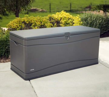 Lifetime 60298 Heavy Duty Outdoor Storage Deck Box, 130 Gallon, Gray 130 Gallon Gray