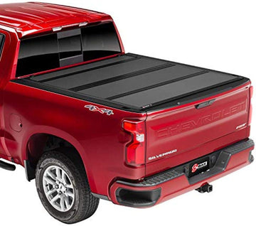 BAK BAKFlip MX4 Hard Folding Truck Bed Tonneau Cover | 448135 | Fits 2019-2023 Chevy/GMC Silverado/Sierra (Works with Carbon Pro Bed) Works w/MultiPro/Flex Tailgate 5' 10" Bed (69.9") 5' 10" Bed w/ Carbon Pro Folding Premium Matte Finish