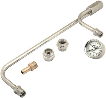 Mr. Gasket 1559 Chrome Plated Fuel Line with Pressure Gauge