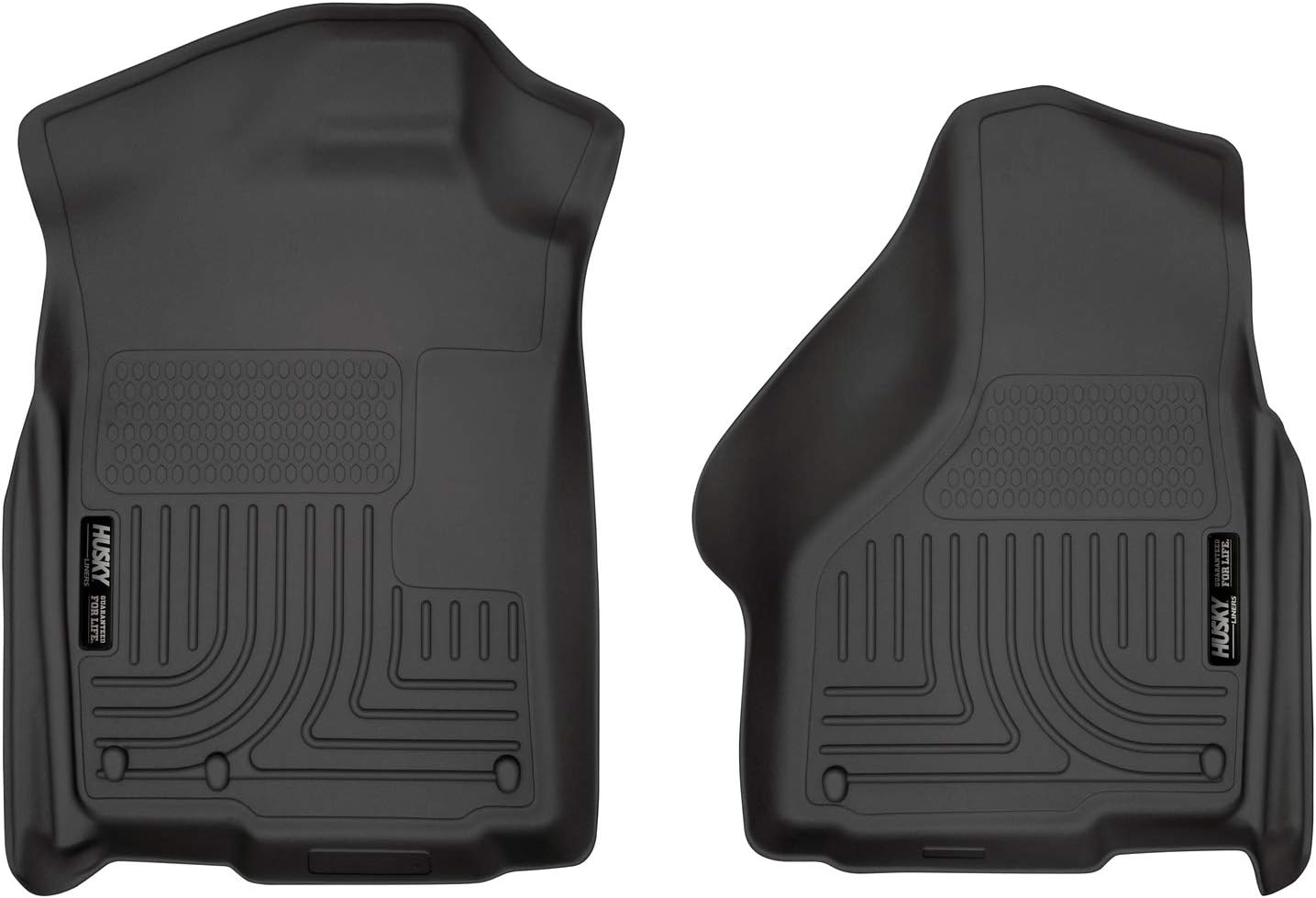 Husky Liners Front Floor Liners Fits 02-18 Ram 1500, 19 Ram Classic 1500, Quad/Standard Cab Black Weatherbeater Front Floor Mats Quad/Standard Cab