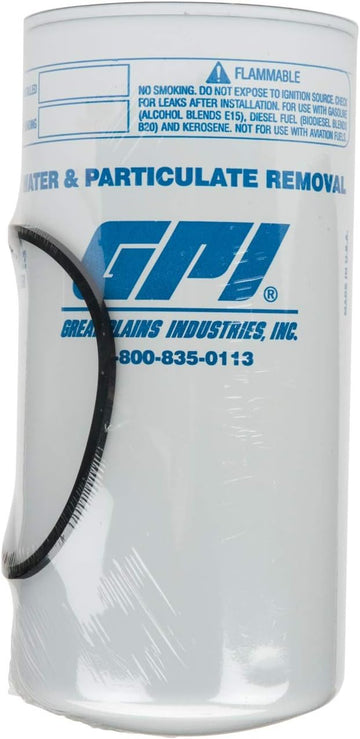 GPI PW-30-10-1.5 Water and Particulate Fuel Filter, 30 GPM (113 LPM), 10 Micron, 1-1/2-16 UNF Thread (GPI Genuine Accessory 129320-02)
