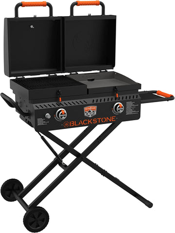 Blackstone 1550 On The Go Combo with Wheels, Legs Hood & Side Shelf Heavy Duty Flat Top Portable BBQ Griddle Grill Station for Kitchen, Camping, Outdoor, Tailgating, Black