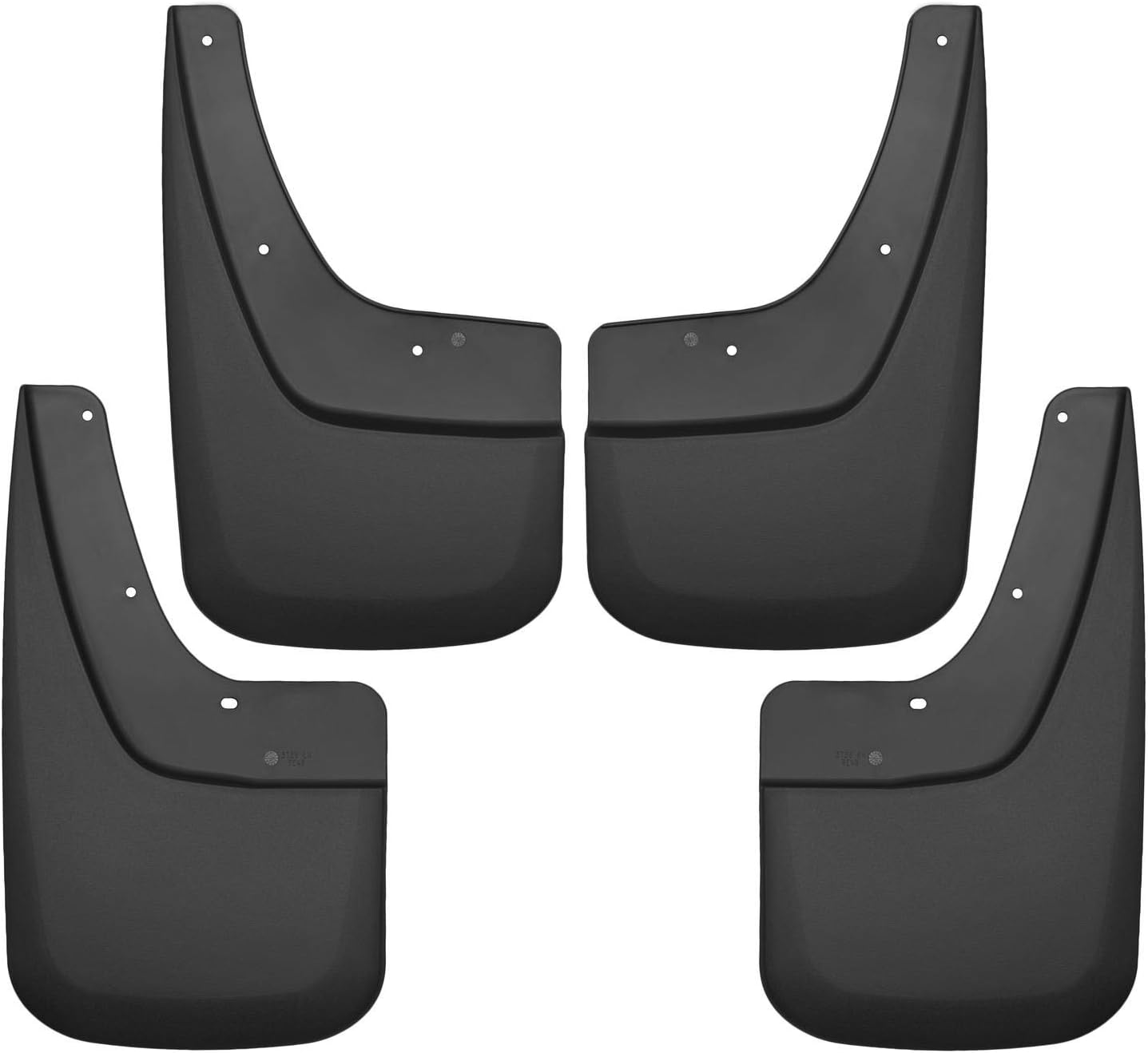 Husky Liners 56896 Black Front and Rear Custom Mud Guards Fits 14-18 1500, 15-19 2500/3500, 2019 Sierra 1500-Single Wheels, 4 Pack Custom Front and Rear Mud Guard Set Sierra