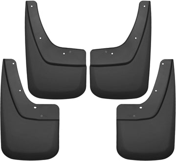 Husky Liners 56896 Black Front and Rear Custom Mud Guards Fits 14-18 1500, 15-19 2500/3500, 2019 Sierra 1500-Single Wheels, 4 Pack Custom Front and Rear Mud Guard Set Sierra