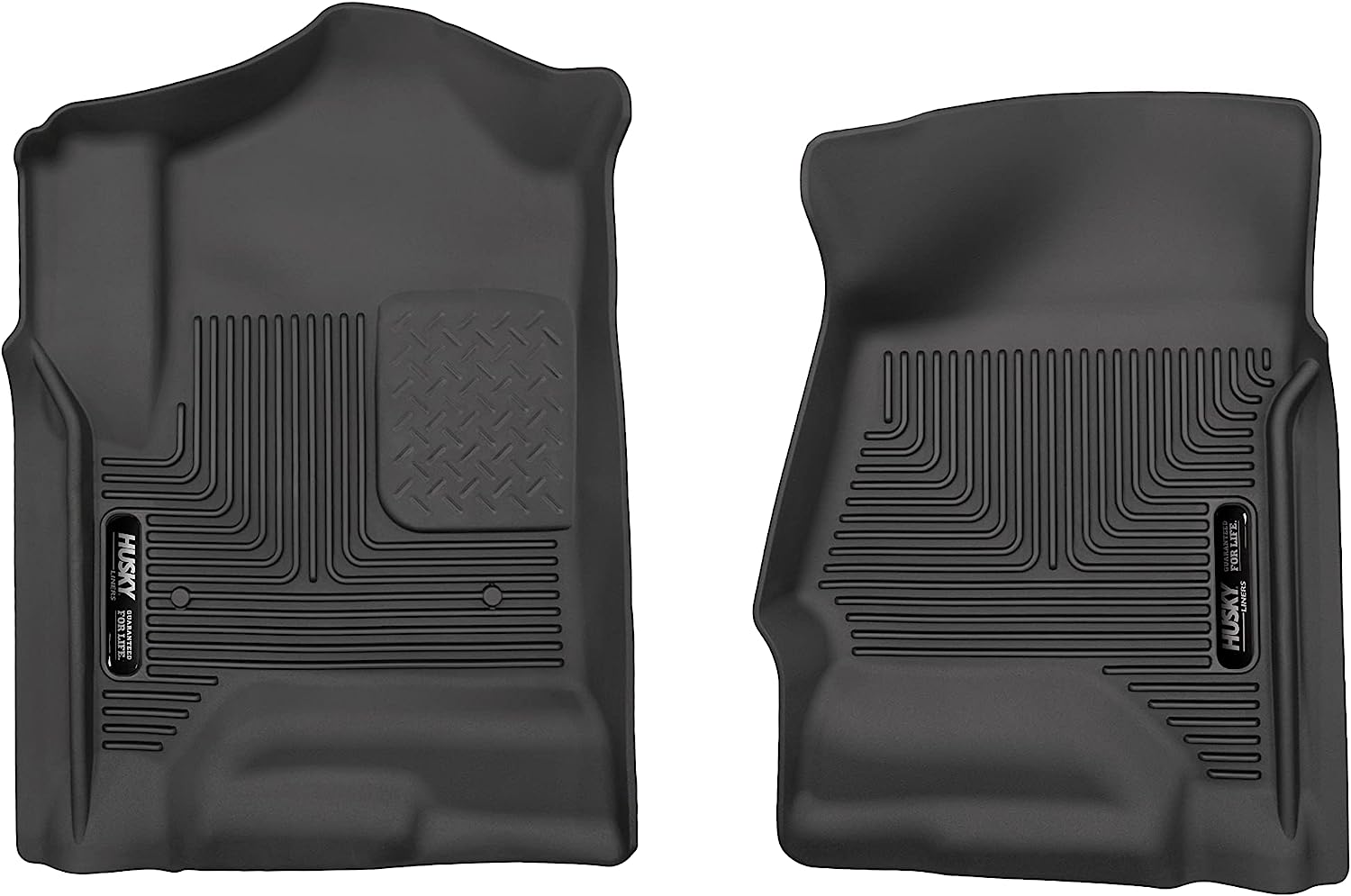 Husky Liners 18231 Front Floor Liners Fits 14-18 Silverado 1500, 15-19 Silverado 2500/3500, 19 Silverado 1500 LD, 19 Sierra 1500 Limited Black Weatherbeater Front Floor Mats Crew/Double Cab