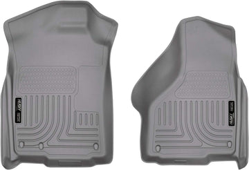 Husky Liners 18032 WeatherBeater Grey Front Floor Liner Grey Weatherbeater Front Floor Mats Quad/Standard Cab