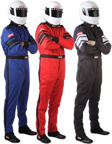 RaceQuip 120002 120 Series Small Black SFI 3.2A/1 Multi-Layer One-Piece Driving Suit