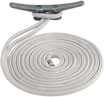 Sea Dog 302119035WH1; Double Braid Nylon Dock Line 3/4X35 White Made by Sea Dog