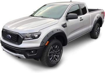 Bushwacker Pocket/Rivet Style Front & Rear Fender Flares | 4-Piece Set, Black, Smooth Finish | 20949-02 | Fits 2019-2022 Ford Ranger
