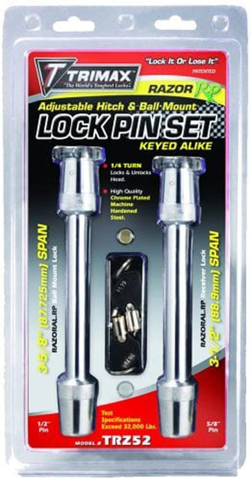 Trimax TRZ52 Keyed Alike Adjustable Hitch Lock Set