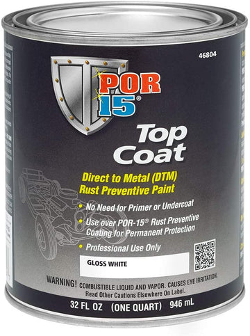 POR-15 46804 White Top Coat - 1 Quart Liquid White 946 ml (Pack of 1)