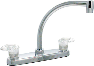 Valterra PF221302 Chrome 8" Catalina Two-Handle Kitchen Faucet with Hi-Arc Spout, 1 Pack