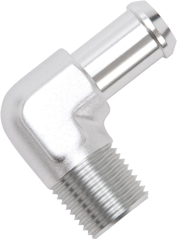 Edelbrock 8179 Heater Hose Fitting 90 Degree 1/2 in. NPT and 5/8 in. Barb Clear Anodized Heater Hose Fitting