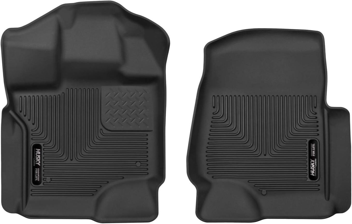Husky Liners 53361 Floor Liners - Front Black Fits 17-19 Ford F-250/350/F450 Crew Cab/Super Cab Fits All X-act Contour Front Floor Mats Floor Liners - Front