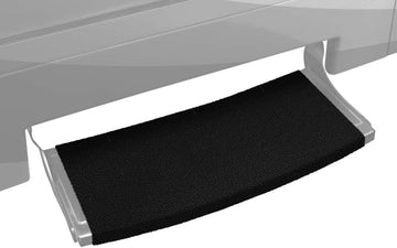 PREST-O-FIT 2-0384 Outrigger Radius XT Curved RV Step Rug - 22", Black Onyx