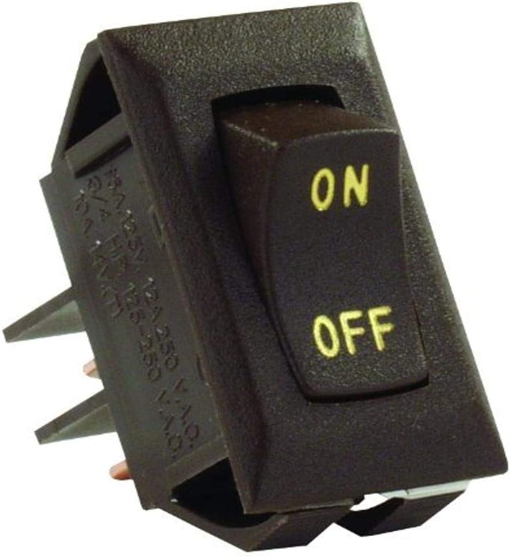 JR Products 12605 Brown SPST Labeled On/Off Switch