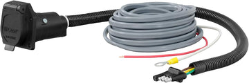 CURT Manufacturing 57186 4-Way to 7-Way Wiring Adapter with Brake Control Wiring (Adapts 4-Way Flat to 7-Way RV Blade)