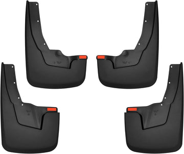 Husky Liners Mud Guards | Front and Rear Mud Guards - Black | 58136 | Fits 2019-2022 Dodge Ram 1500 w/ OEM Fender Flares 4 Pcs Custom Mud Guards Front and Rear Mud Guard Set With Fender Flares (Not TRX)