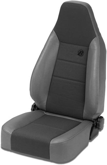 Bestop® 39438-09 TrailMax II Sport Charcoal High Back Vinyl with Fabric Insert Single Jeep Seat for 76-06 Jeep CJ and Wrangler